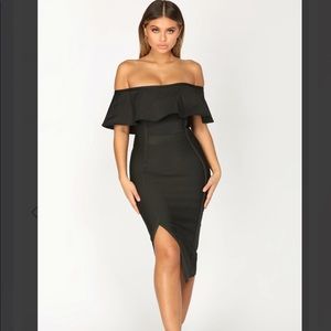 Fashion nova midi black bandage dress